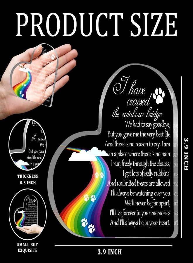 Toerifer Pet Memorial Gifts, Sympathy Gift for Loss of Dog Cat, Pet Memorial Acrylic Rainbow Bridge Decorations Condolences Gifts for Pet Loss Remembrance Keepsake - Image 2